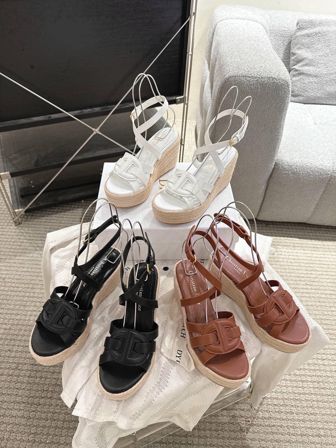 Dior Dway espadrille wedge sandals collection